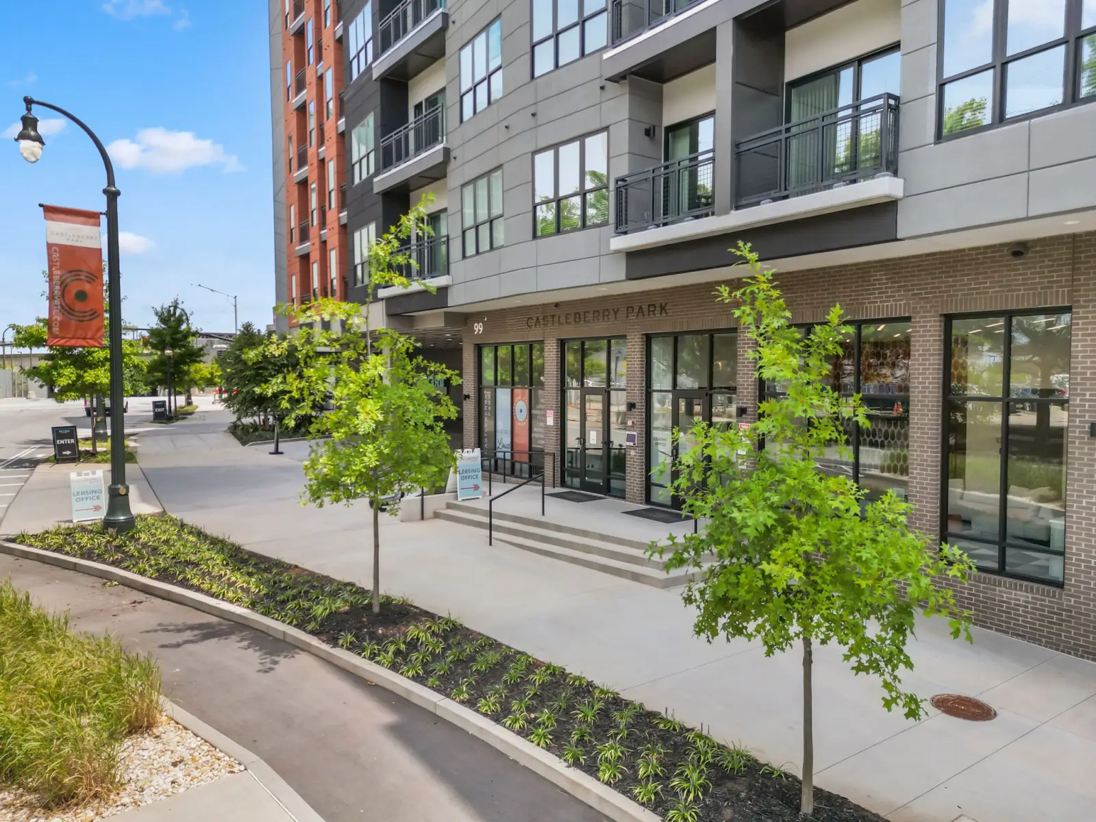 Castleberry Park exterior streetscape - Atlanta apartments for rent