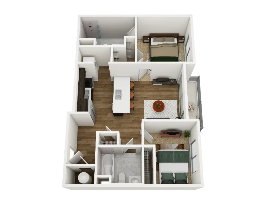 B9 2x2 735 sq ft