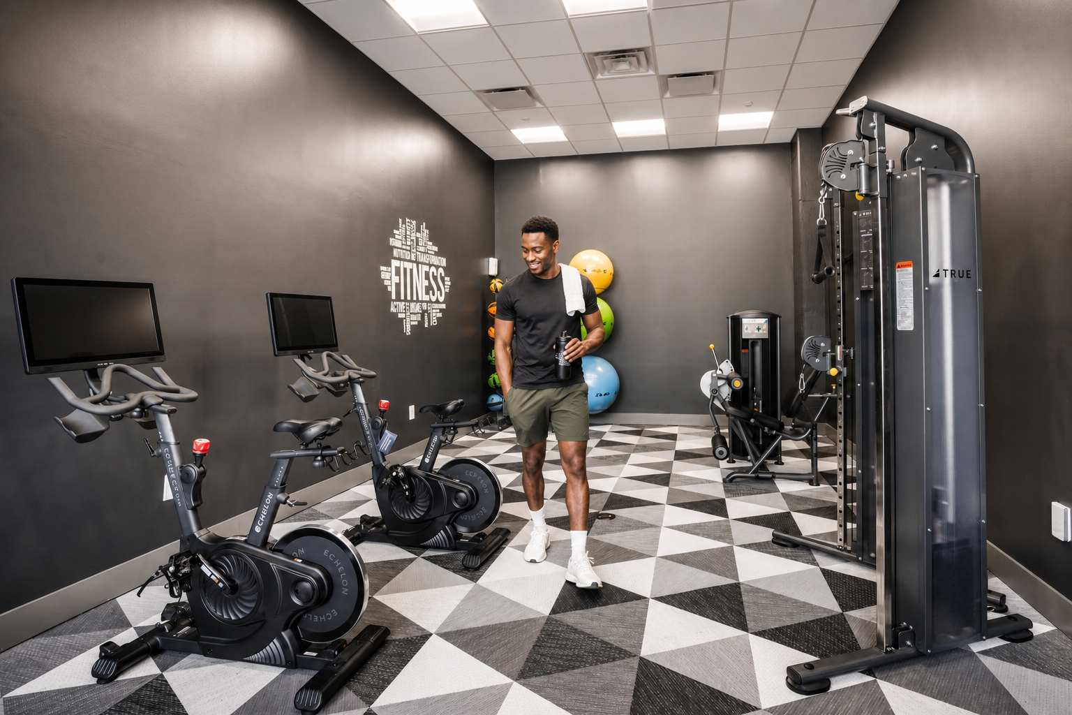 Fitness Center After Work Workout